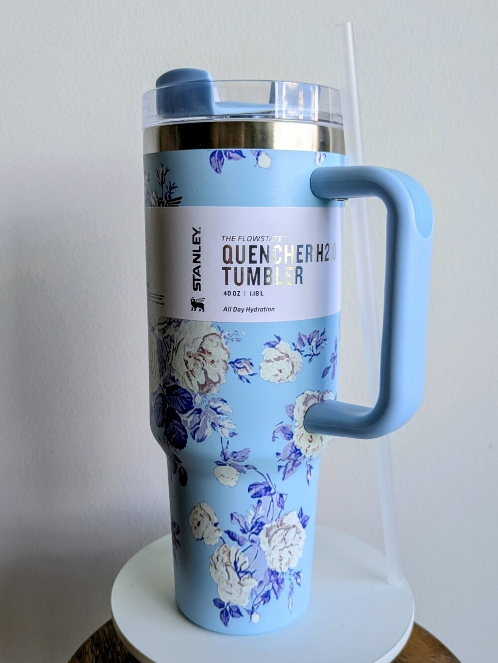 LoveShackFancy Stanley | Quencher H2O Tumbler 40 Oz | Blue Roses Floral | NWT